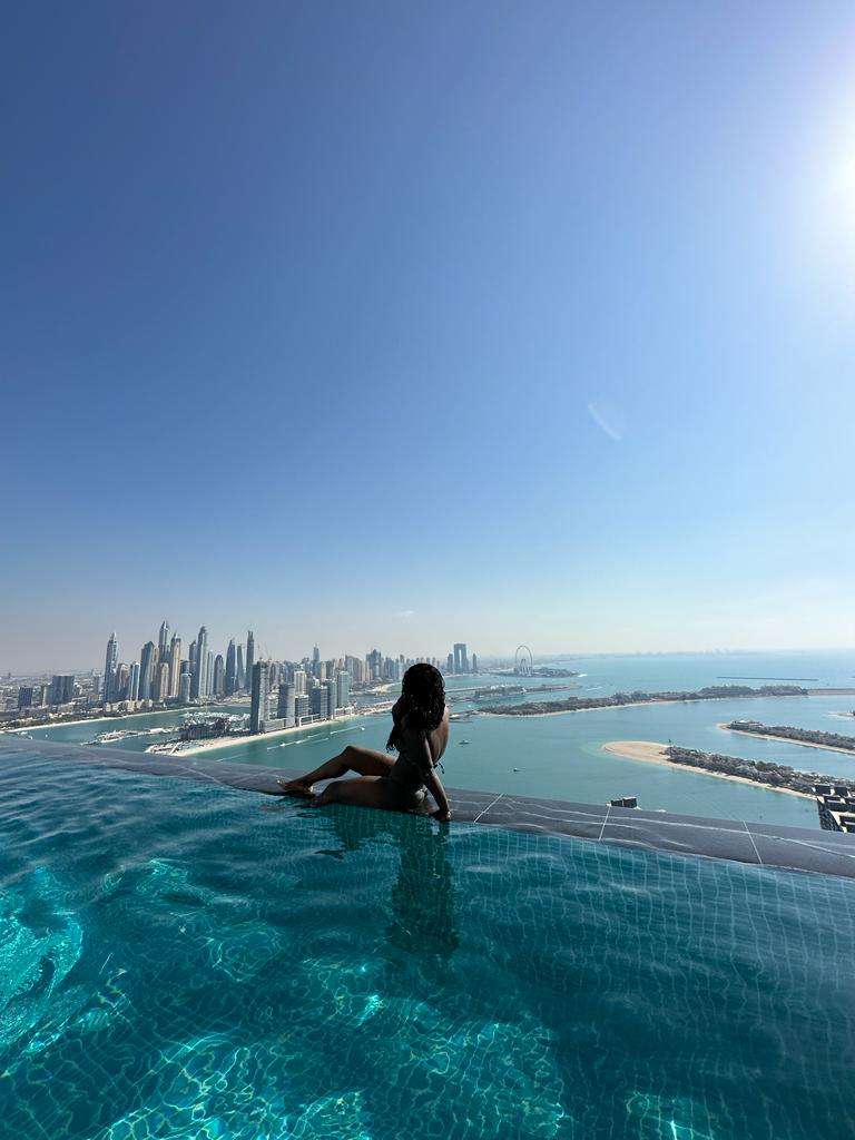 Dubai backdrop at Aura skypool
