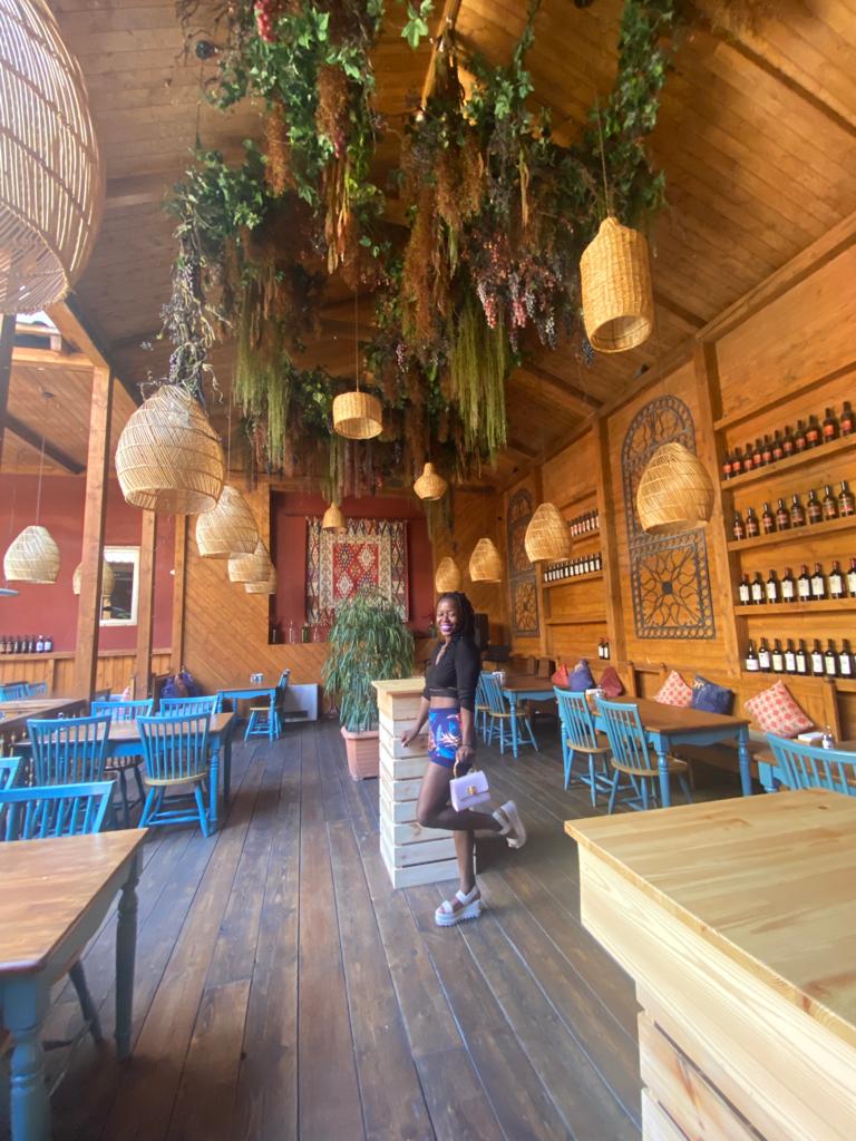 Picture of Stef Barti at a beautiful garden in Vostan Restaurant Yerevan