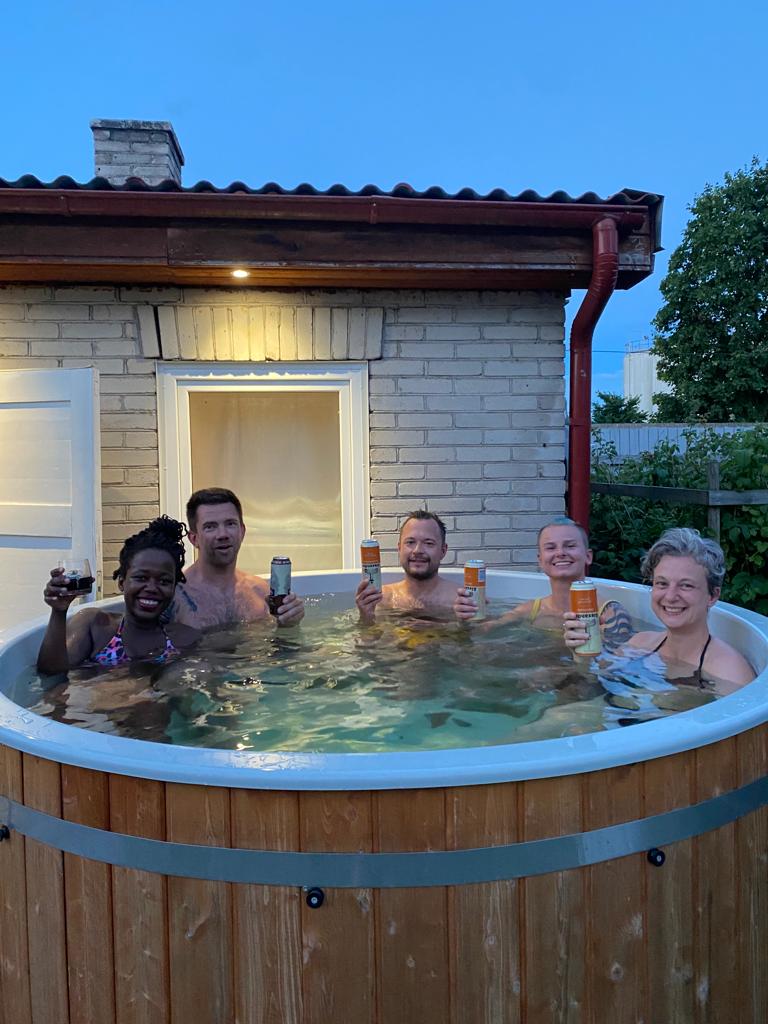Group of friends enjoying spa and sauna time in Parnu 