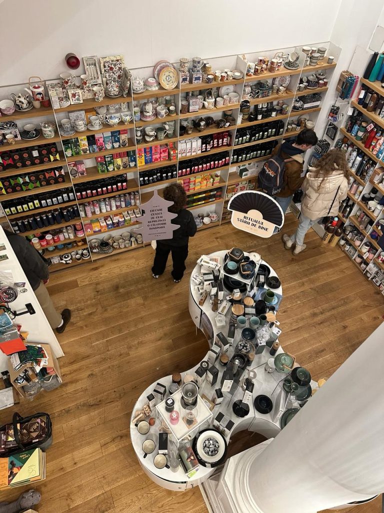 various items for purchase at Carturesti Carousel bookstore