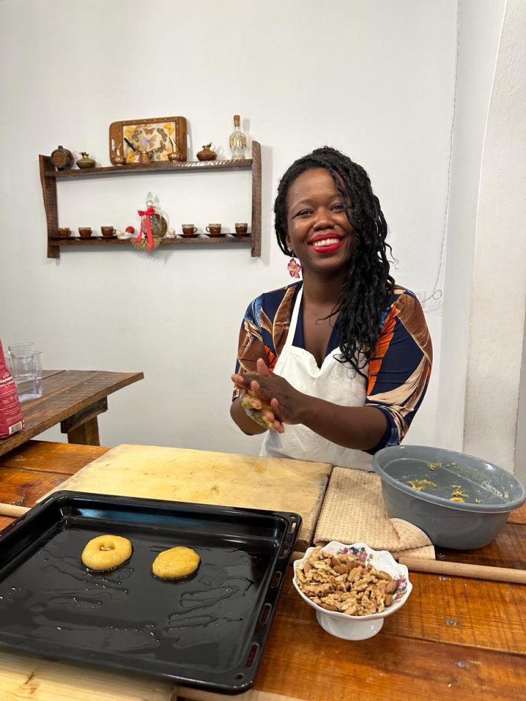 Me cooking during my cooking class in Tirana