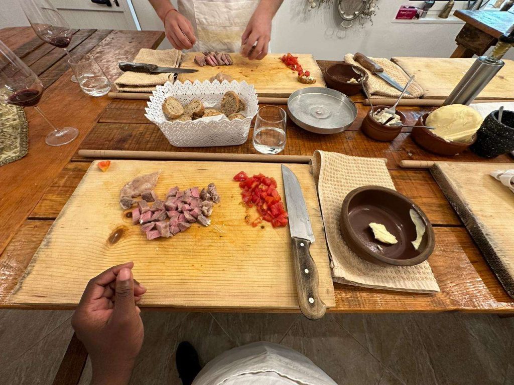 Me cooking during my cooking class in Tirana