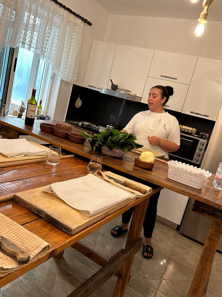 Me cooking during my cooking class in Tirana