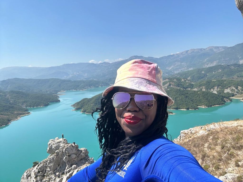 Taking a selfie at Bovilla lake reservoir in Albania