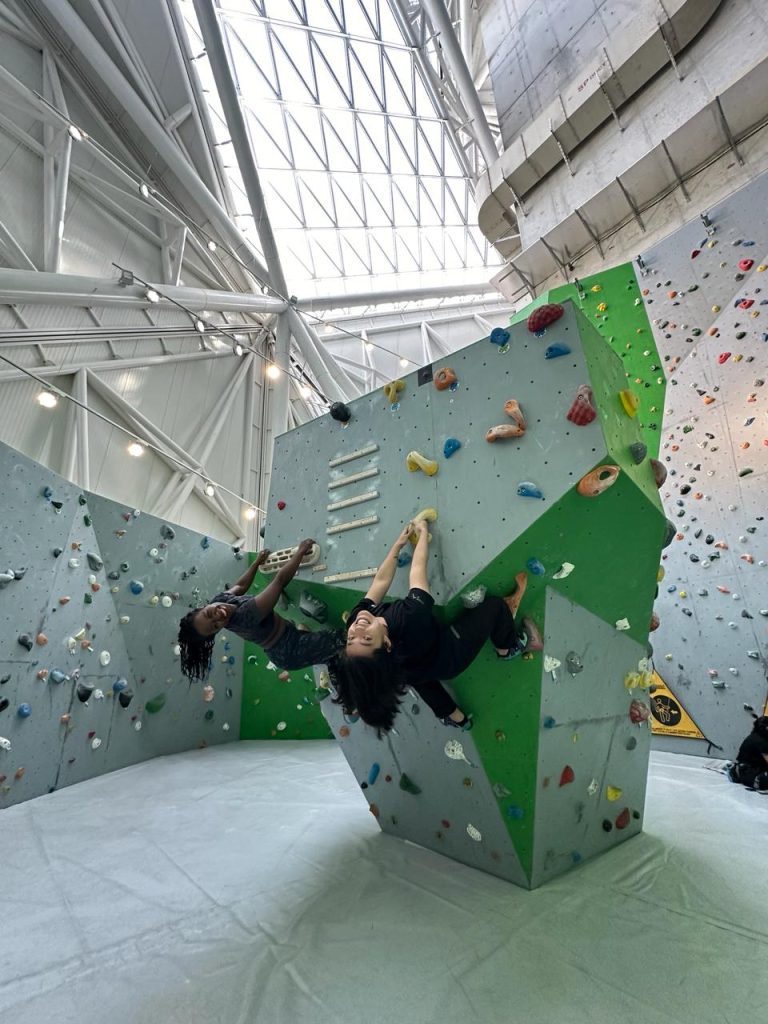 Stef Barti wall climbing at Clymb