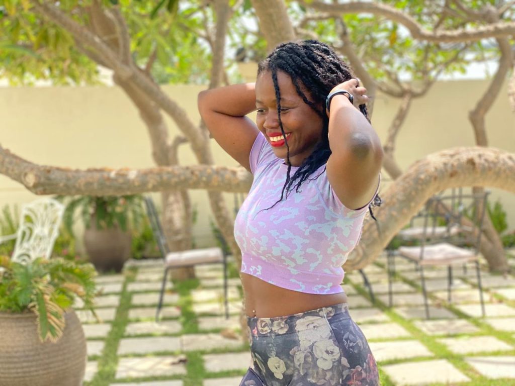 picture of stef barti dancing in garden
