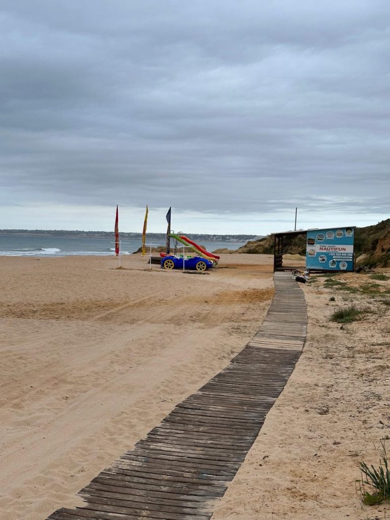watersports toys on Albufeira beach