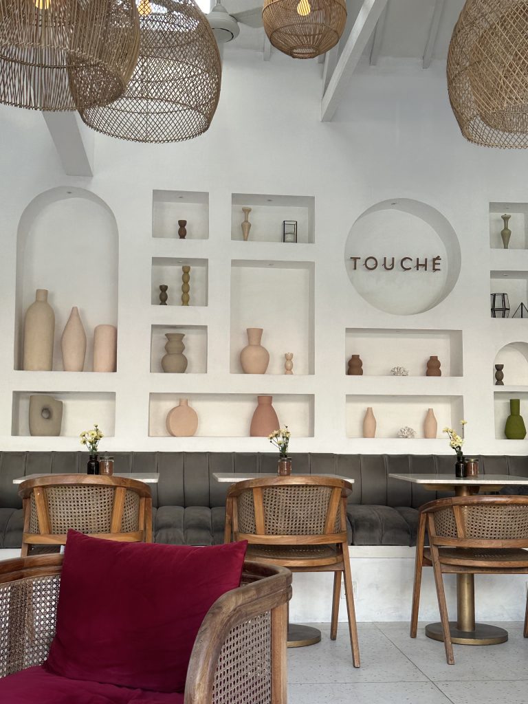 Beautiful interior aesthetic at Touche cafe in Bali - stef barti