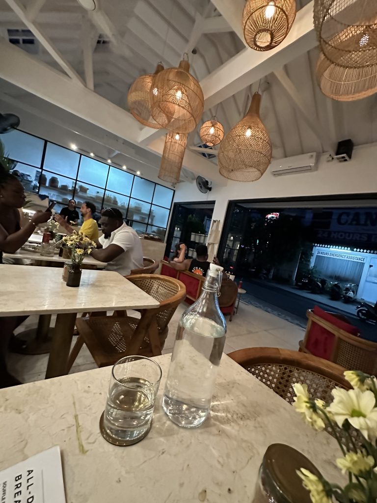 Beautiful interior aesthetic at Touche cafe in Bali