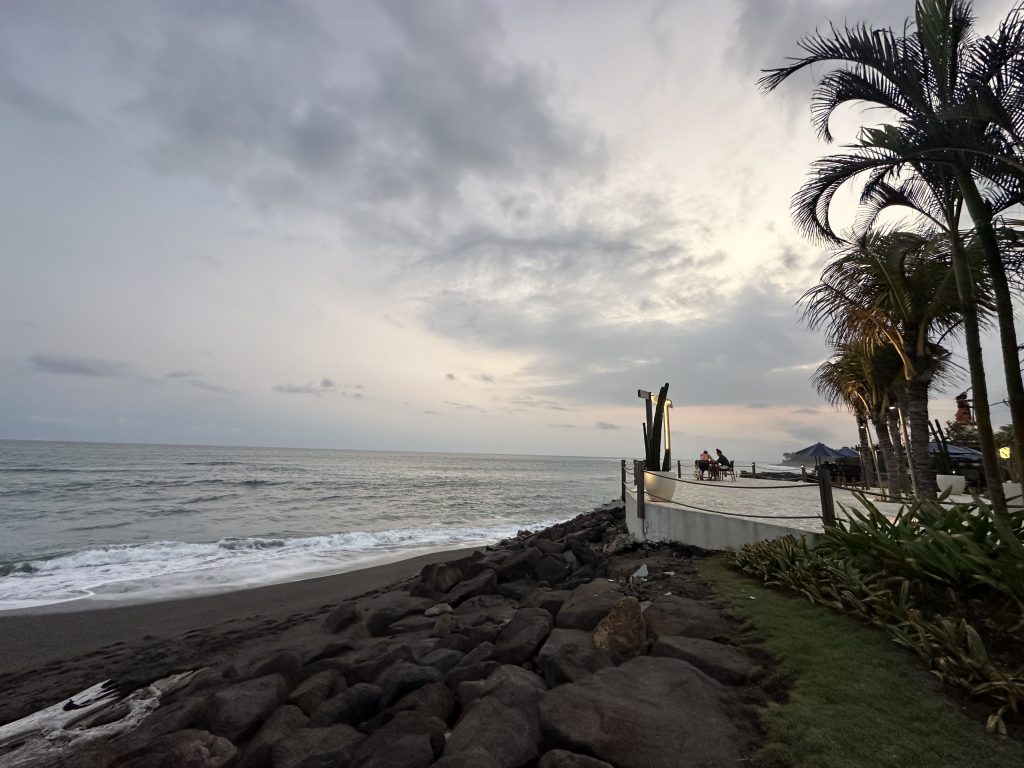 the black sand beach at Udara Bali