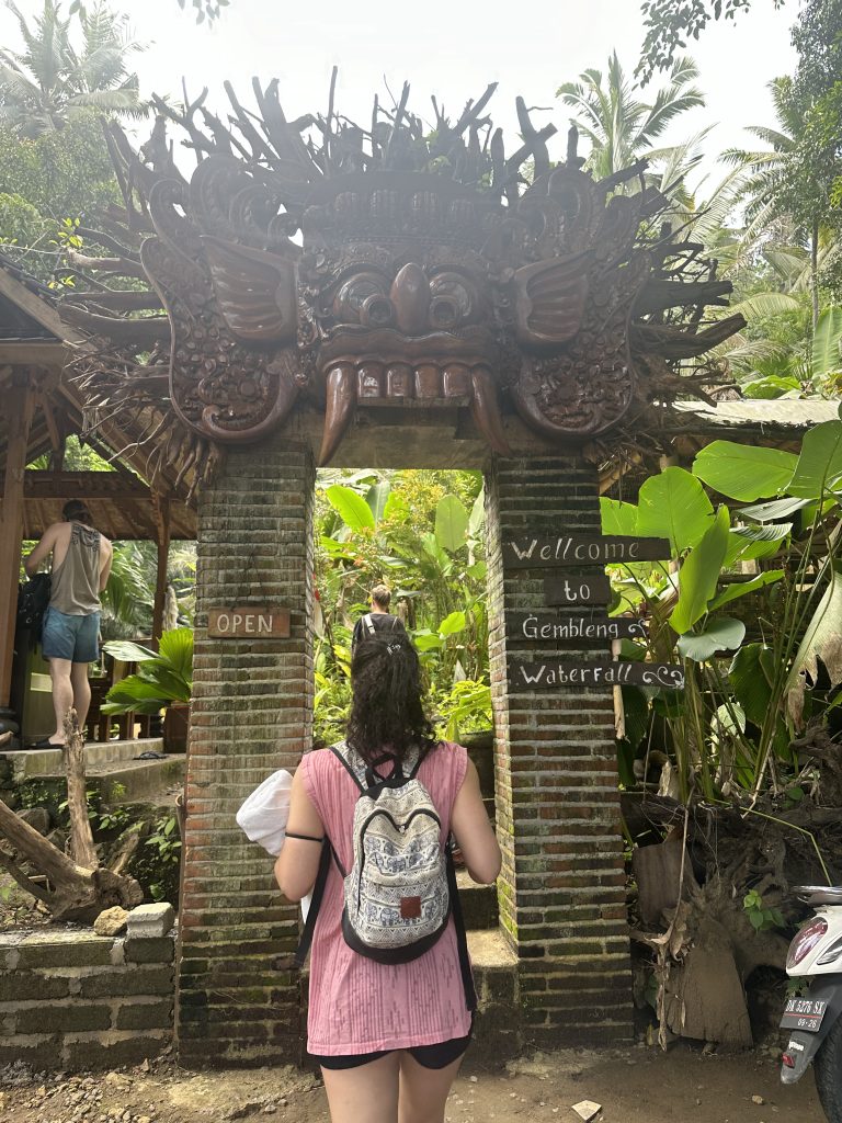 Stef Barti visiting Gembleng waterfall in Bali