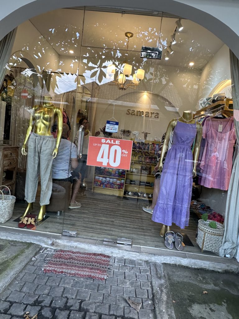 Samara resort wear in Ubud store front