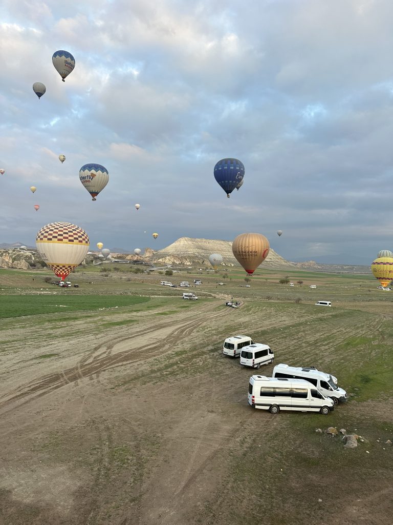 the view from the hot air balloon in Cappadocia