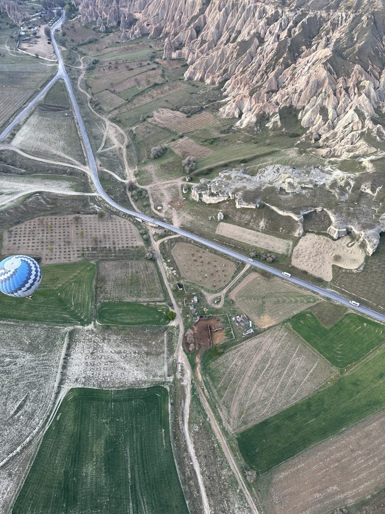 the view from the hot air balloon in Cappadocia