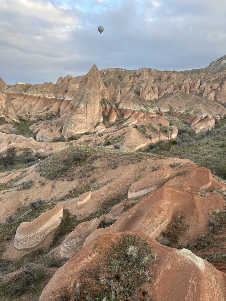 the view from the hot air balloon in Cappadocia