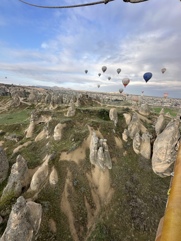the view from the hot air balloon in Cappadocia