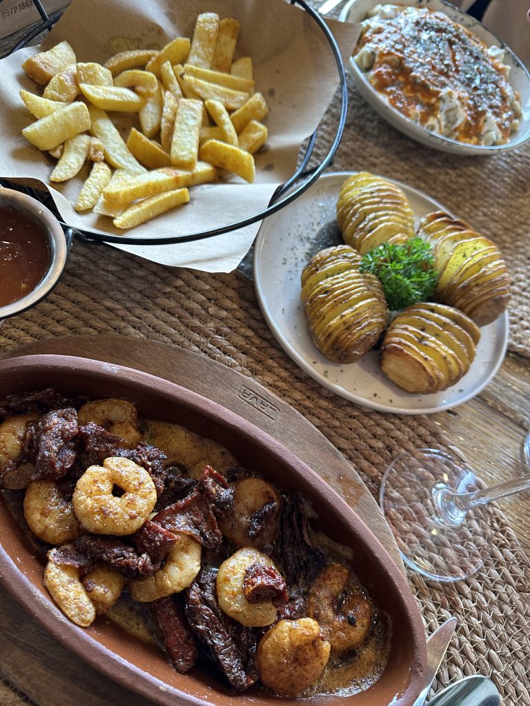 eating Turkish lunch at a restaurant in Cappadocia