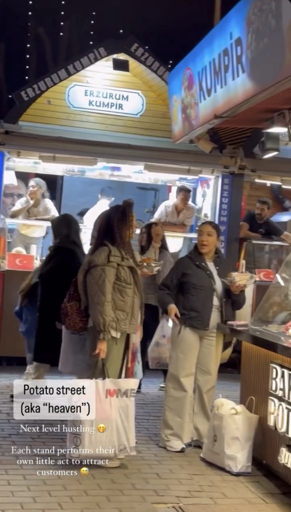 Stef Barti eating at Potato street in Istanbul