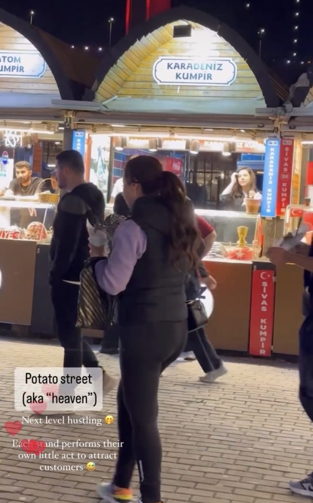 Stef Barti eating at Potato street in Istanbul
