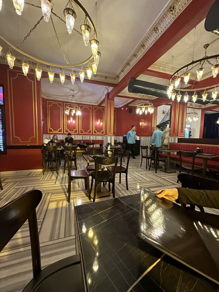 The beautiful interior inside of Istiklal avenue Hafiz Mustafa cafe
