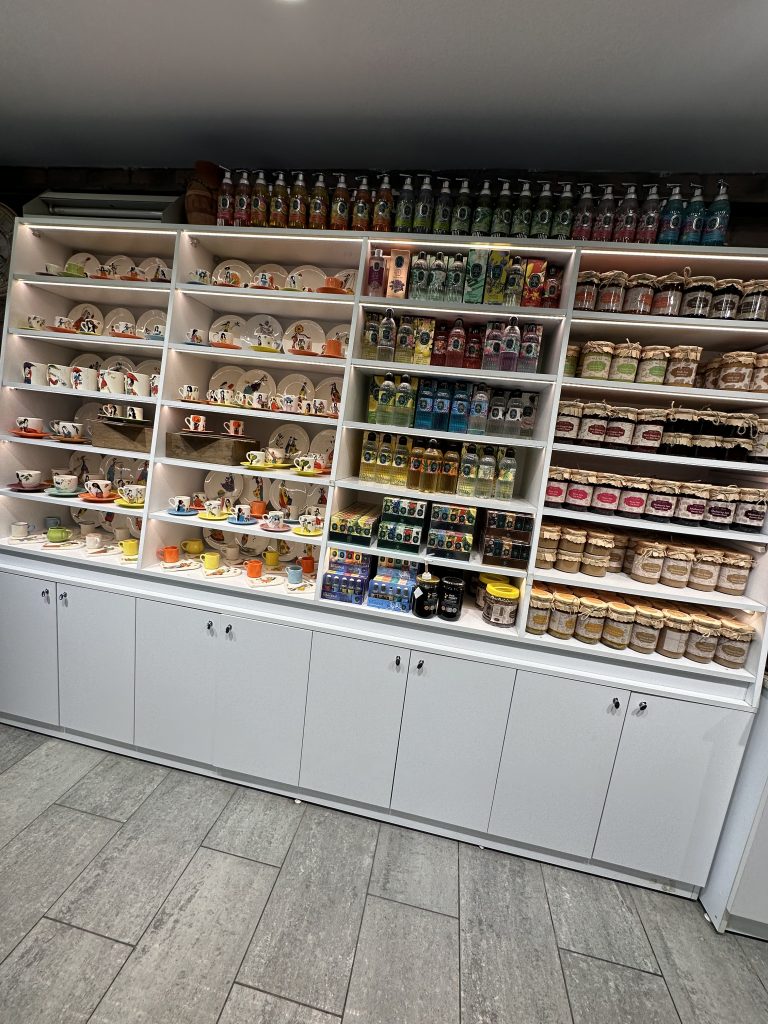 jams, plates, and souvenirs for purchase at Mr Simone shop in Istanbul