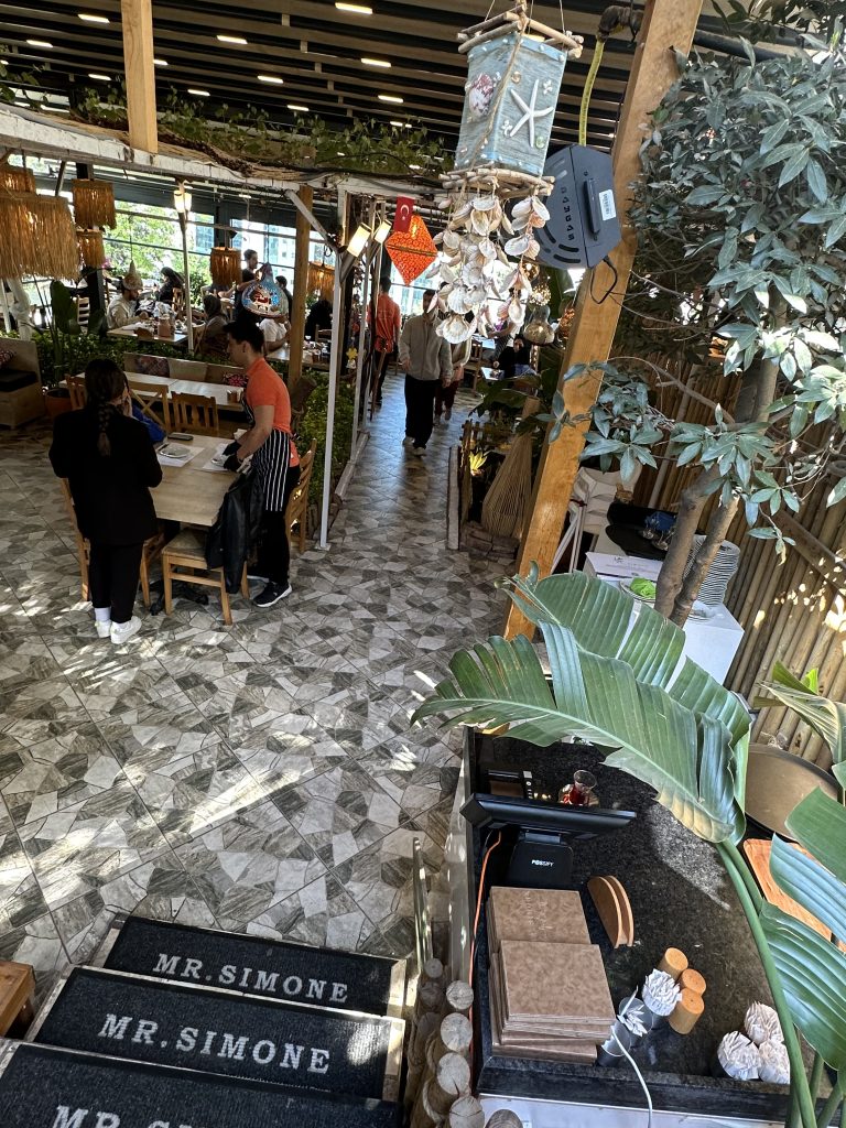 The beautiful dining area at Mr Simone