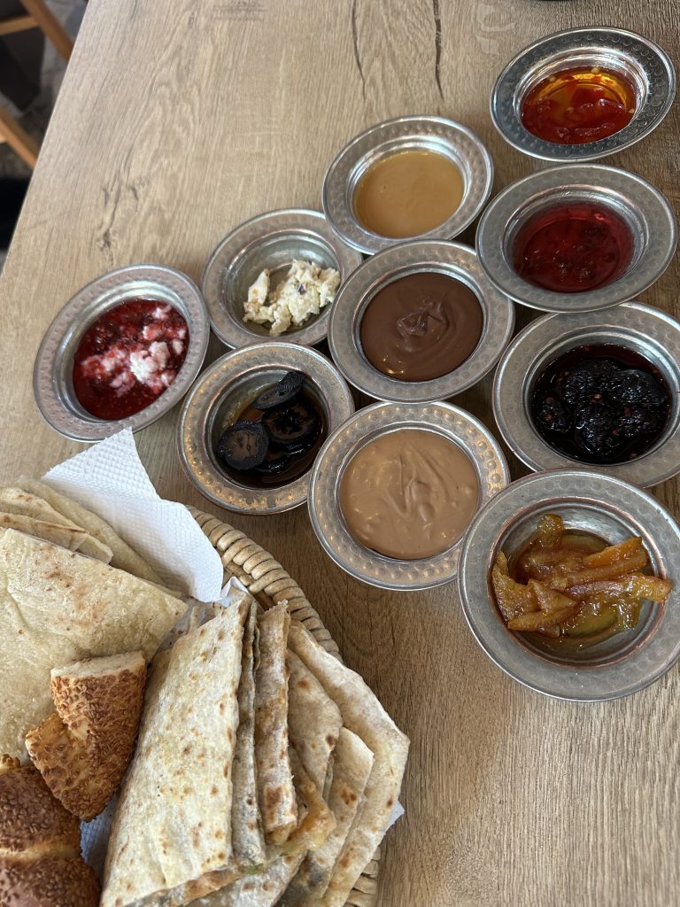 various jams and bread at Mr Simone