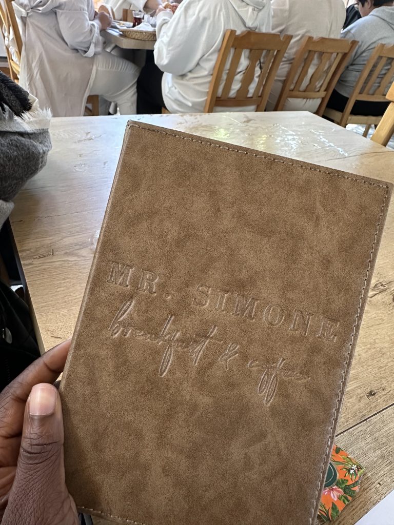 The Menu at Mr Simone