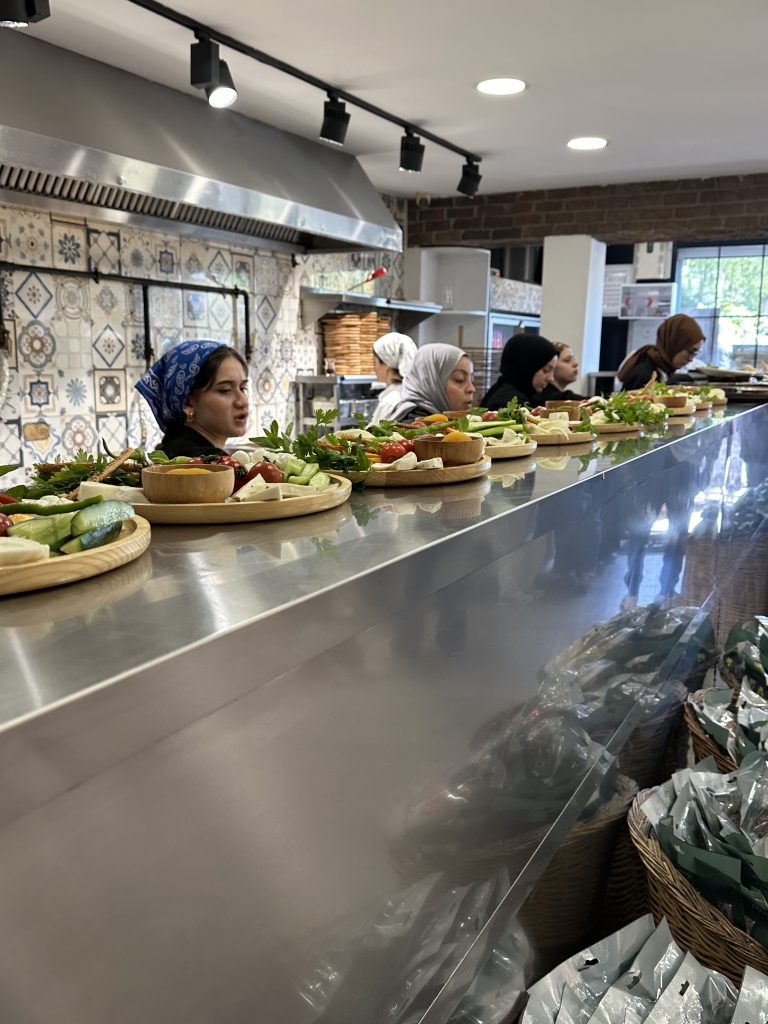 ladies working in the kitchen at Mr Simone