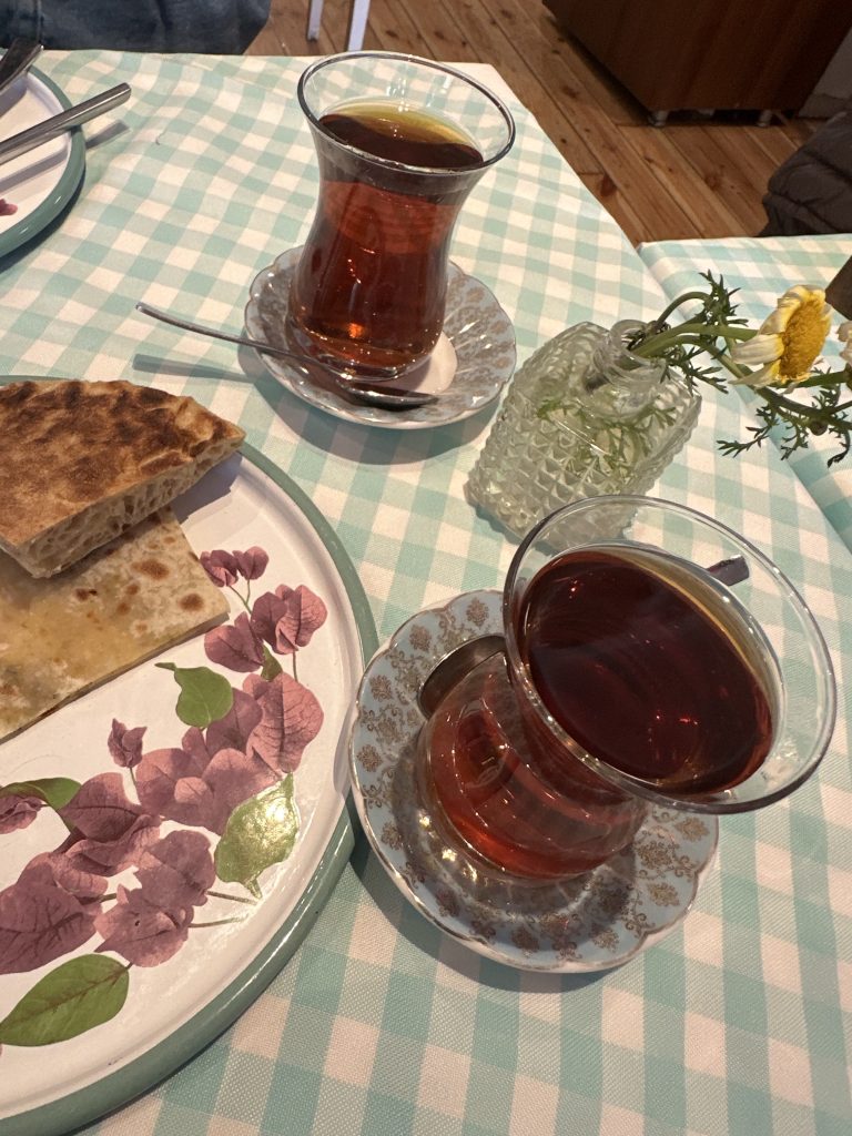 having tea at Bazlama