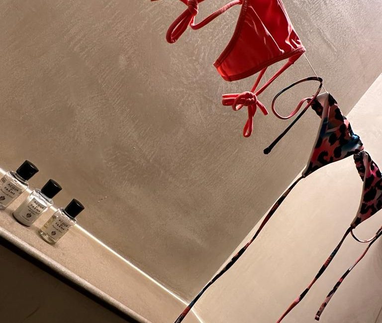 bikinis drying from a wellness women retreat