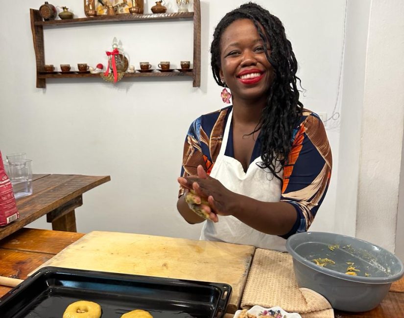 Me cooking during my cooking class in Tirana