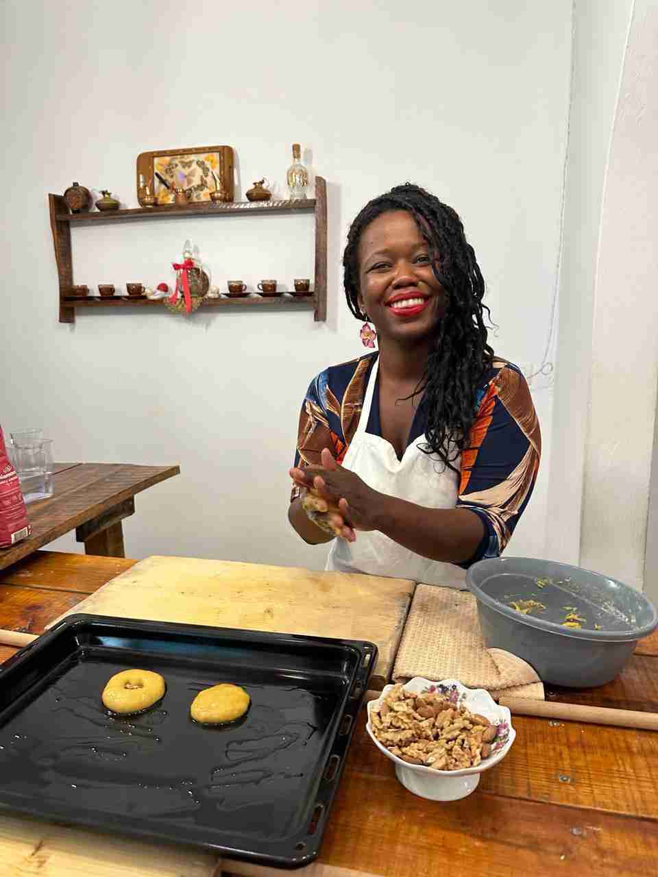 Me cooking during my cooking class in Tirana