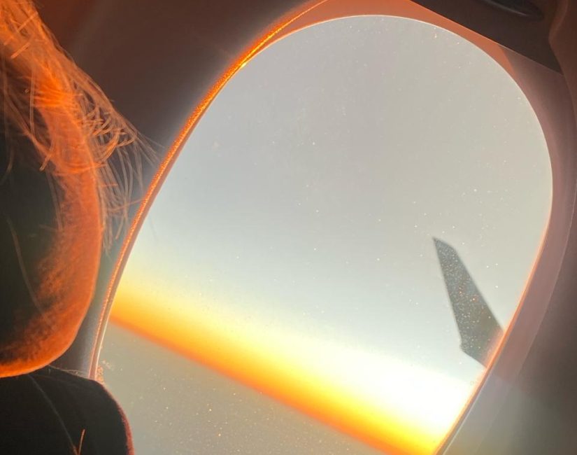 picture of a beautiful sunrise in the plane