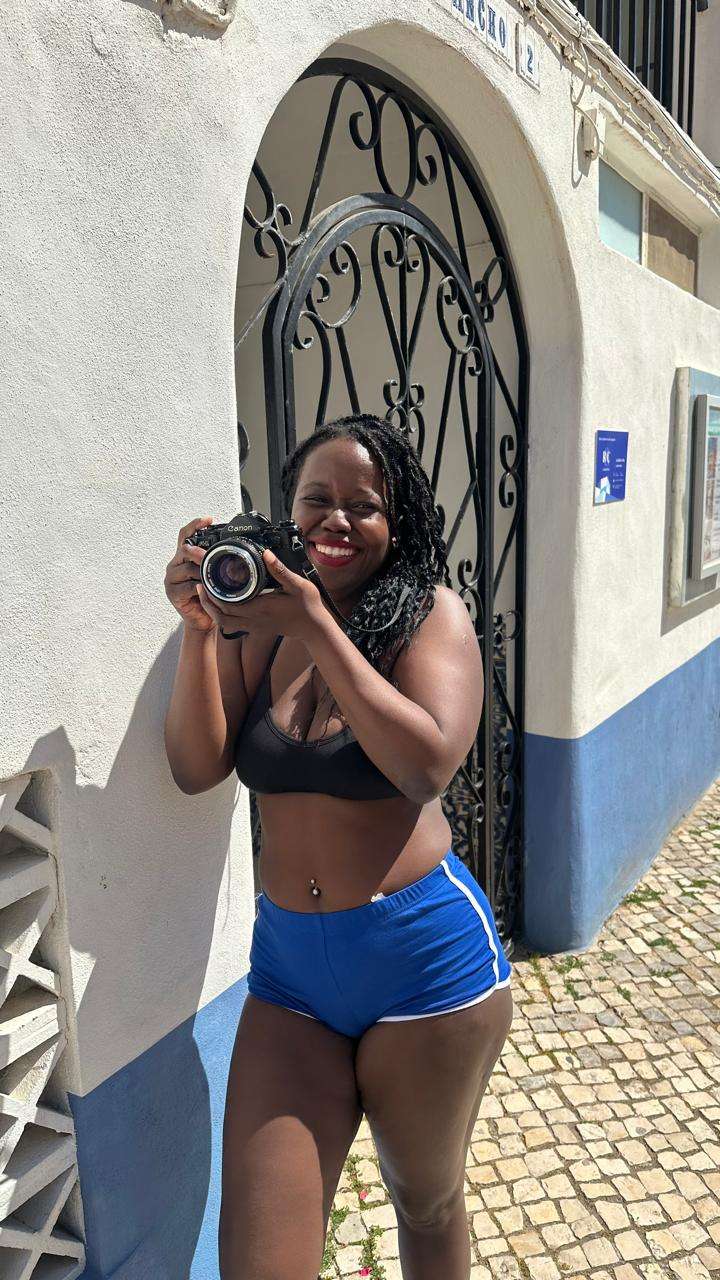 Stef Barti doing a street photoshoot in Cavoeiro town