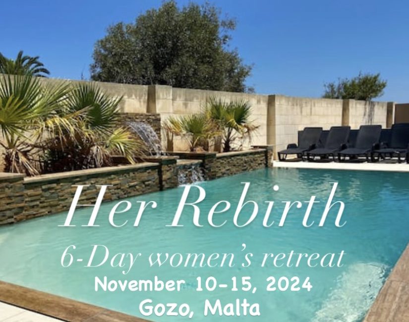 Picture of the private pool in the villa at Stef Barti's women transformational retreat in Malta, Self Love Wellness retreat