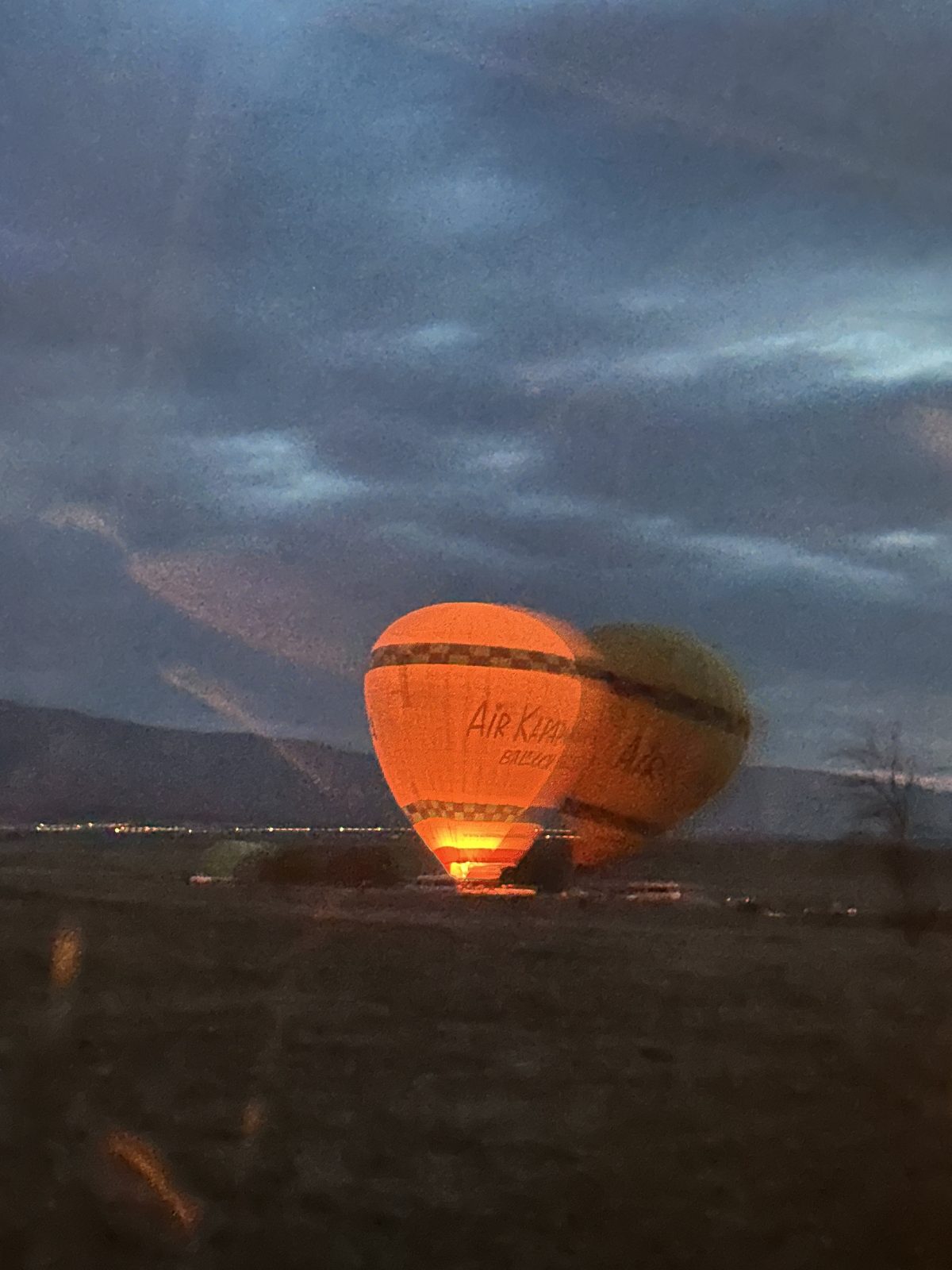 the bus ride en route for a hot air balloon in Cappadocia and the view