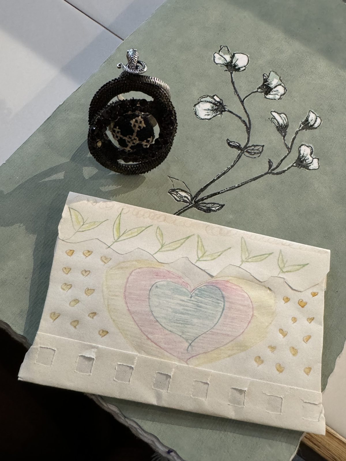 showing my journal and a little ritual I was doing